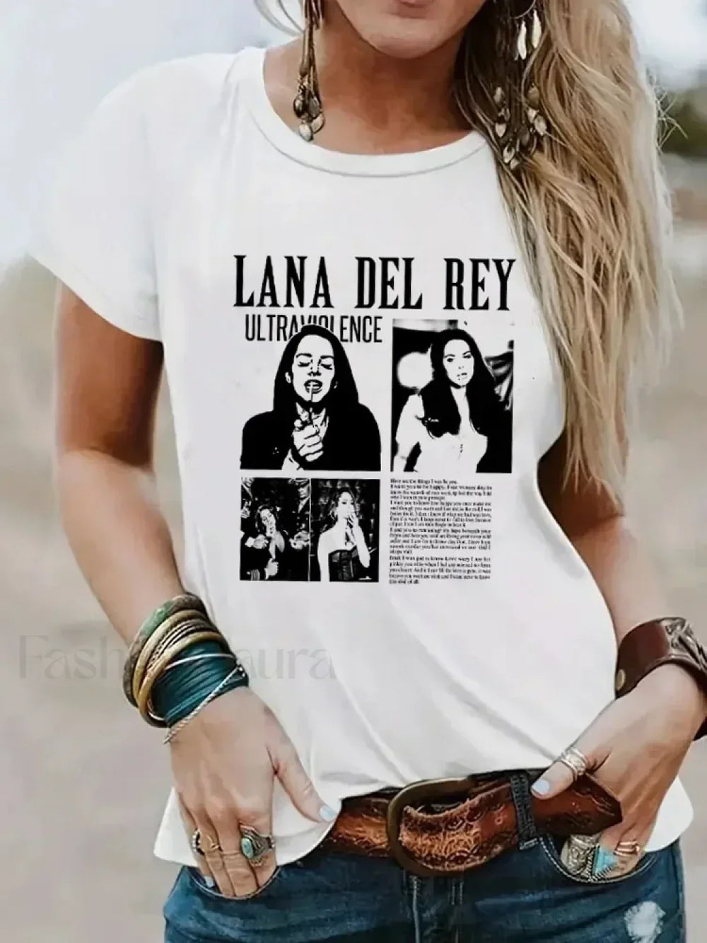 Lana Music Painting Summer Casual T Shirt