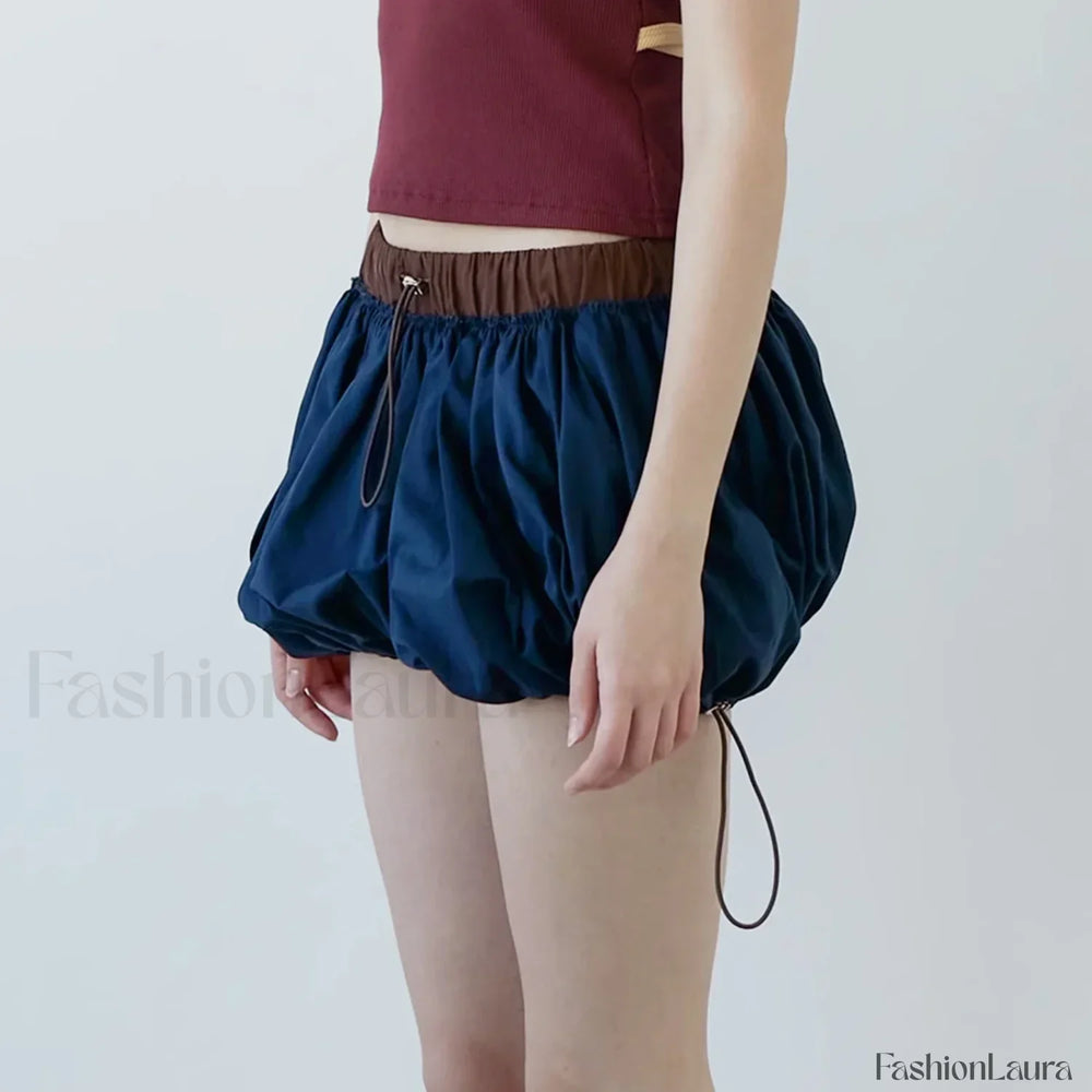 Lantern Puffball Elastic Waist Skirt