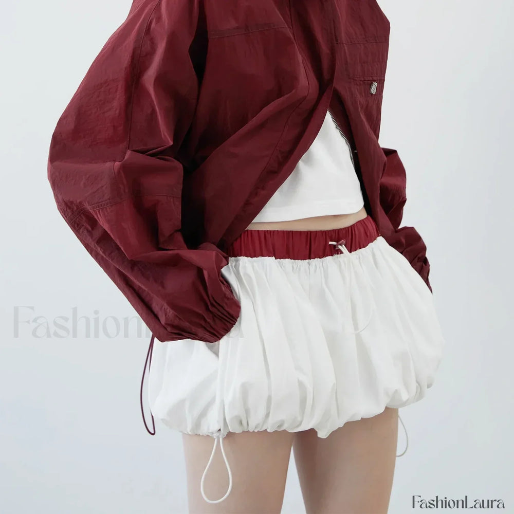 Lantern Puffball Elastic Waist Skirt