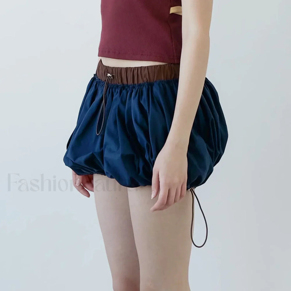 Lantern Puffball Elastic Waist Skirt