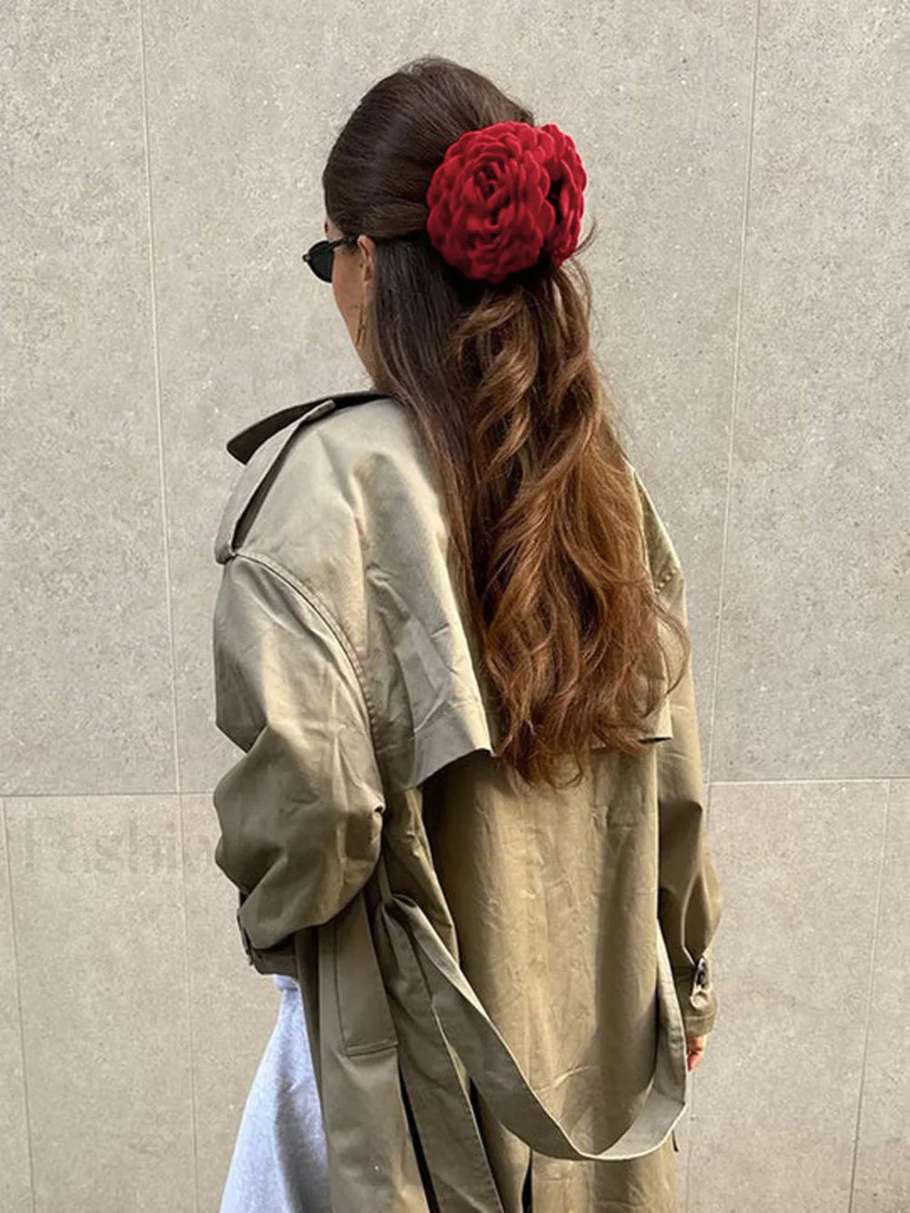 Large Rose Graceful Flower Hair Claw Red / One Size Hair Accessories