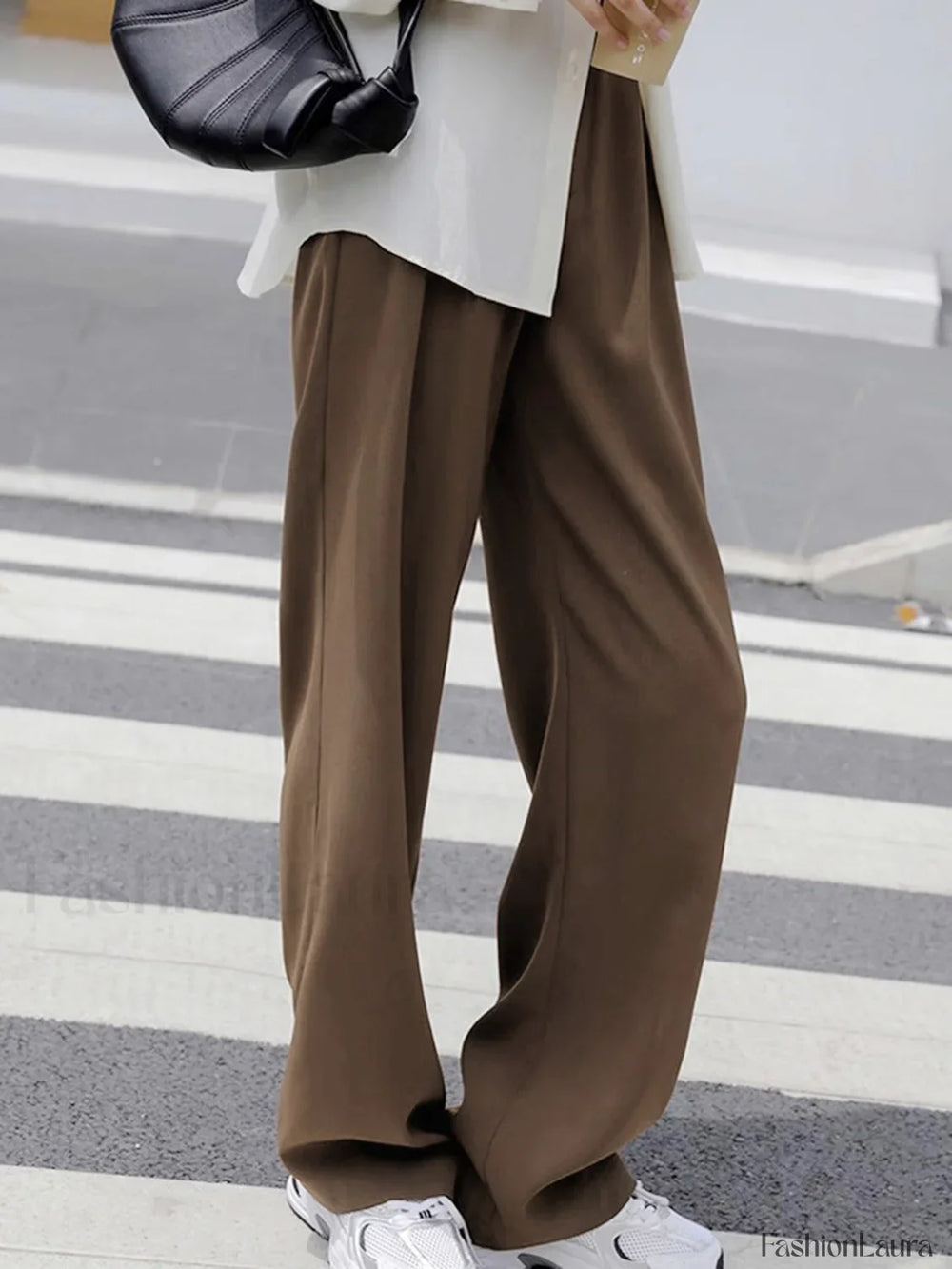 Lavish Style Pleat Trendy Wide Leg Pants Pants