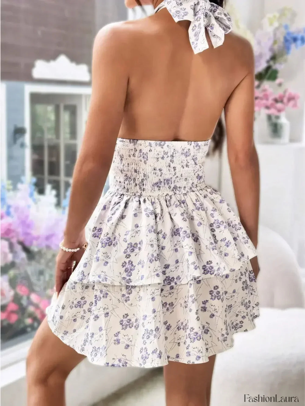 Layered Off Shoulder Floral Dress