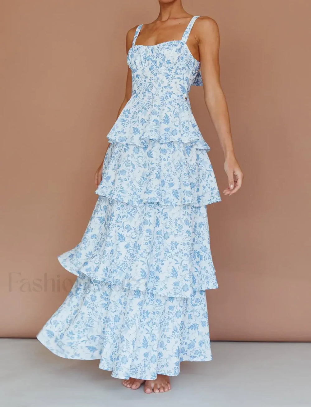 Layered Ruffle Bohemian Floral Dress