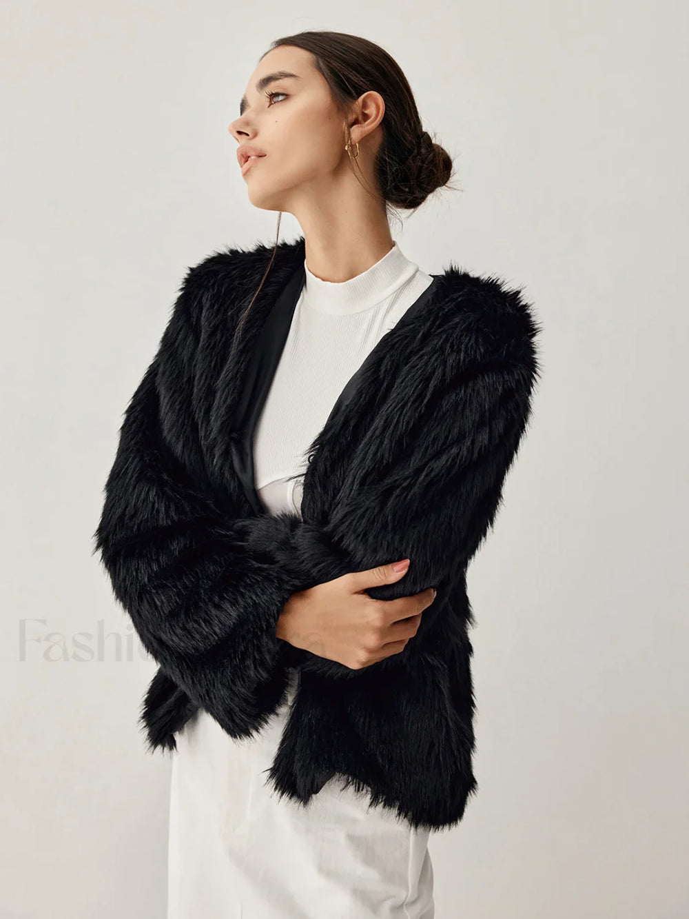 Leisure Faux Graceful Fur Jacket Fleece Jackets