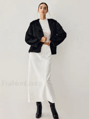 Leisure Faux Graceful Fur Jacket Fleece Jackets