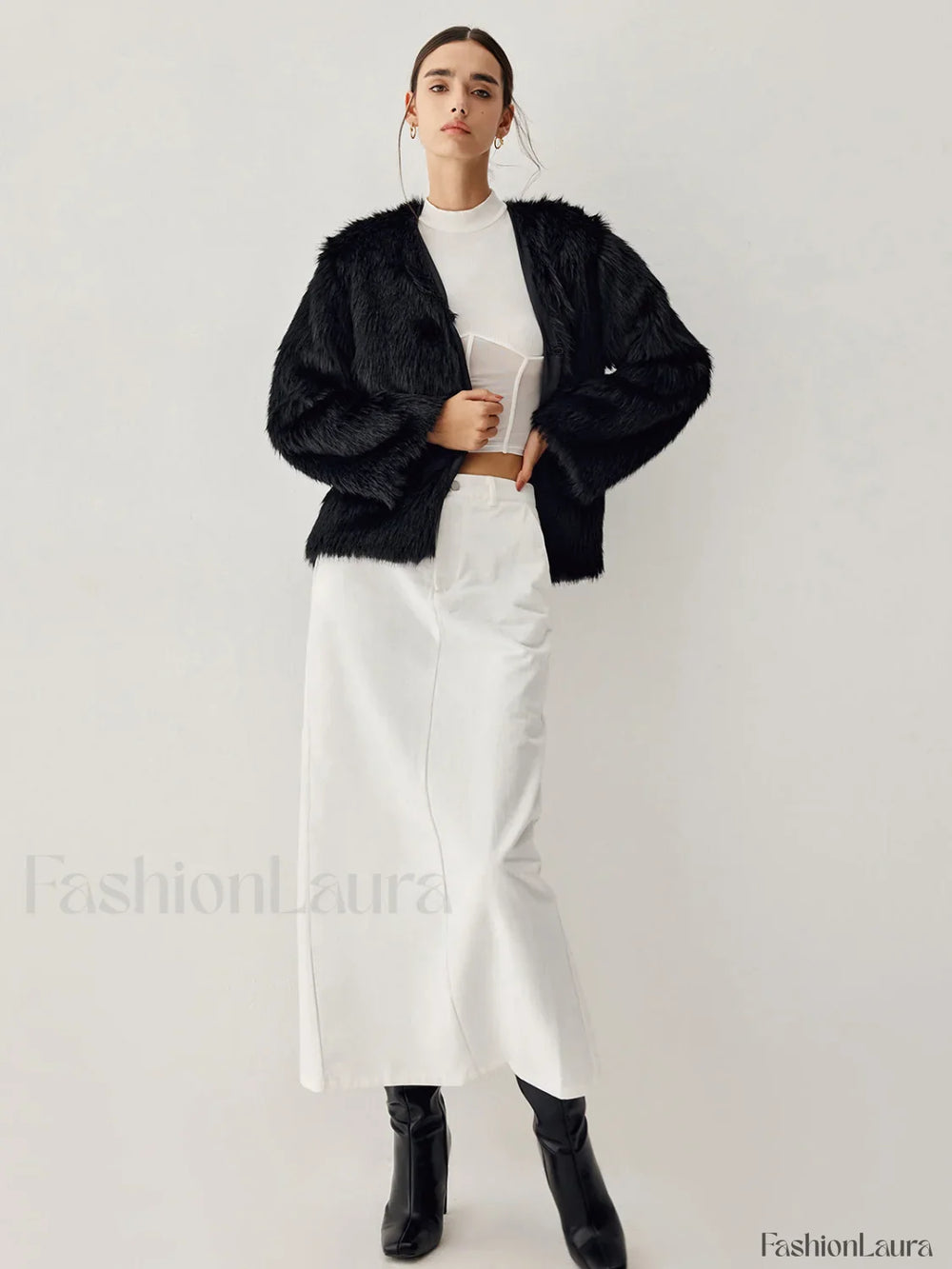 Leisure Faux Graceful Fur Jacket Fleece Jackets