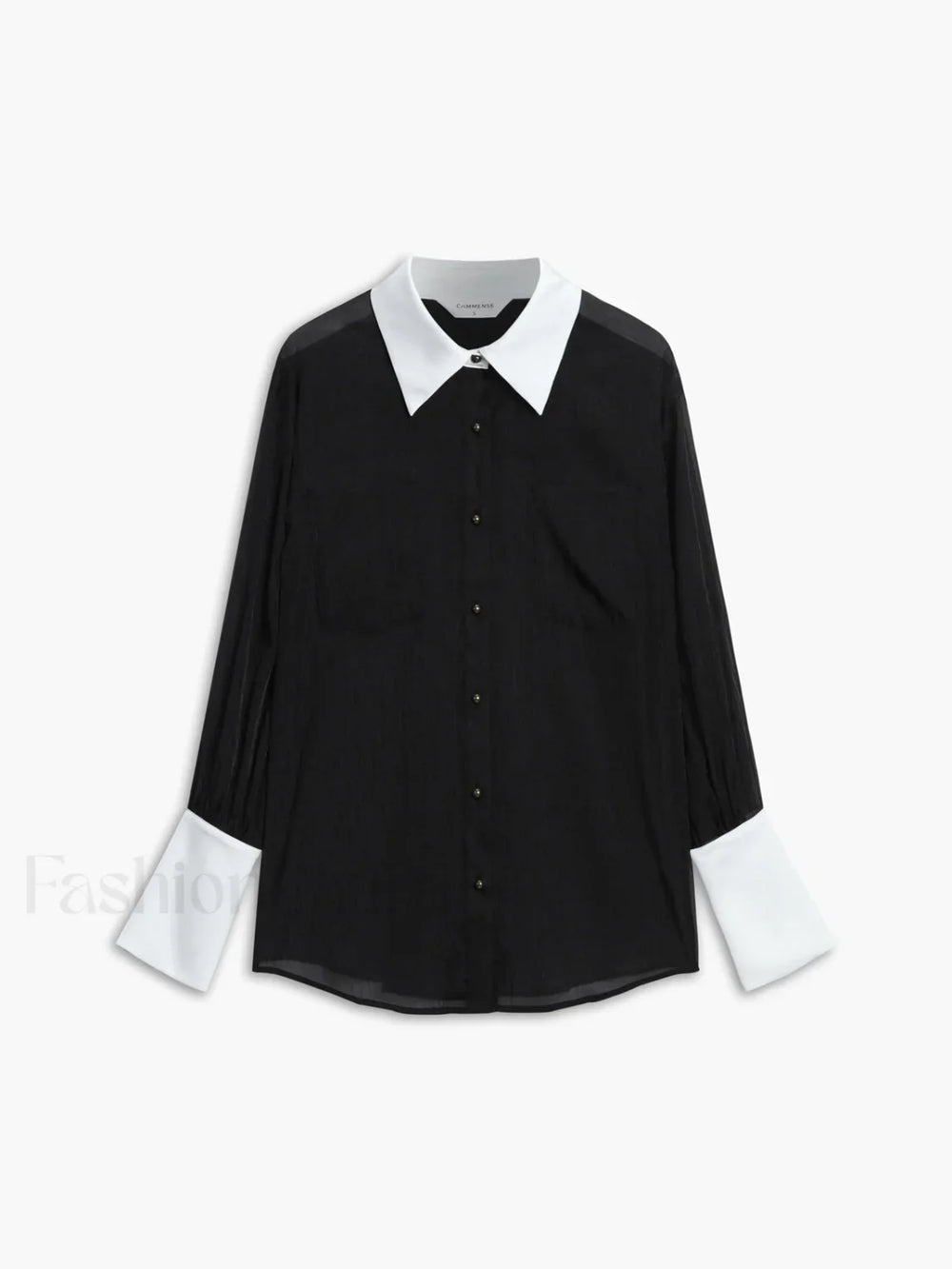 Leisure See Through Trendy Shirt With Cami Top Black / XS Shirts