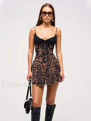 Leopard Camisole Mini Dress