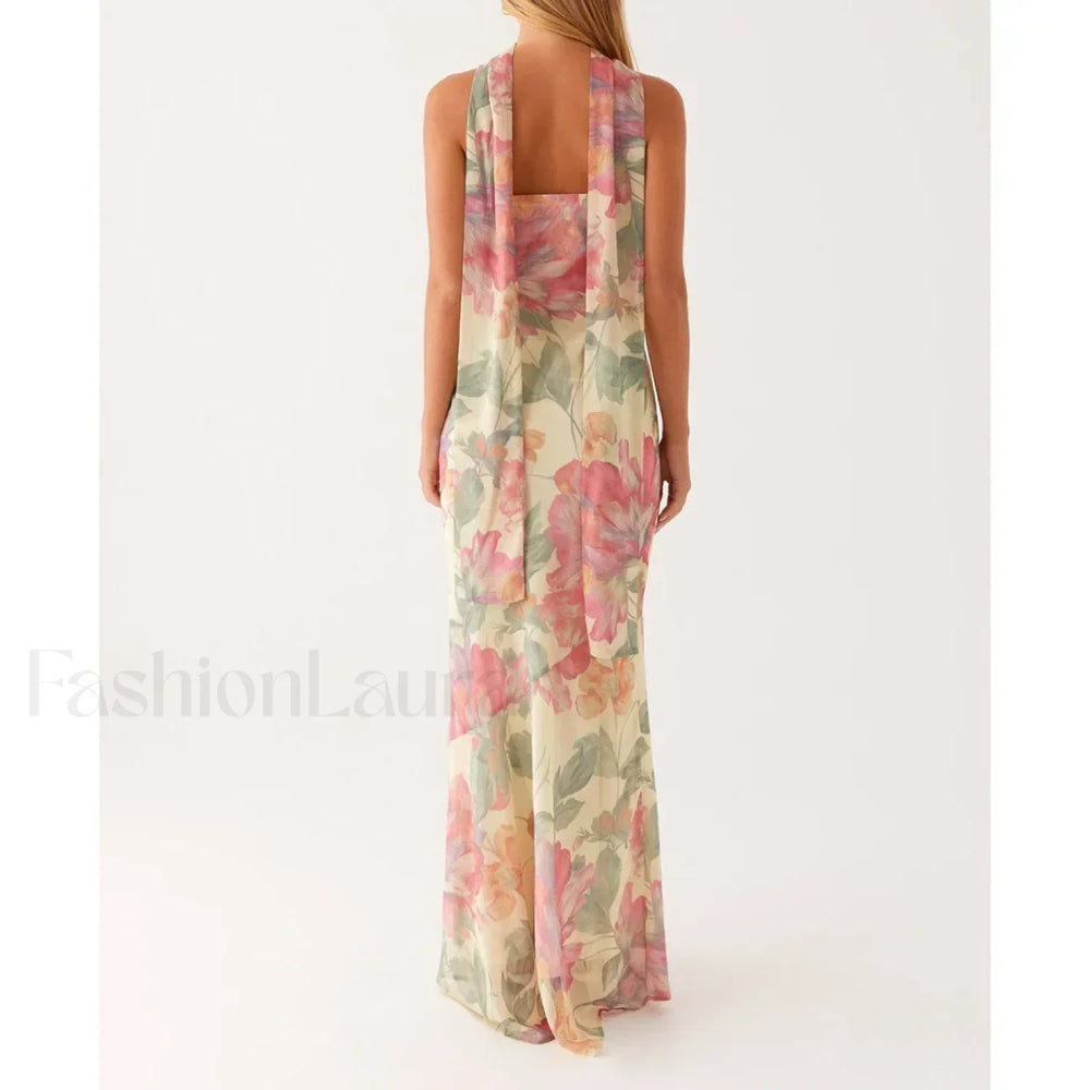 Leopard Strapless Mermaid Floral Dress