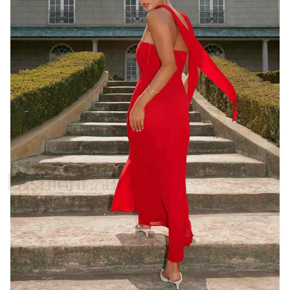 Leopard Strapless Mermaid Floral Dress