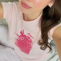 Letter Print Grunge Crop T Shirt