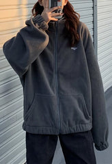 Letter Print Zip up Jacket Jackets