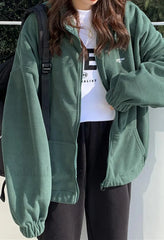 Letter Print Zip up Jacket Jackets