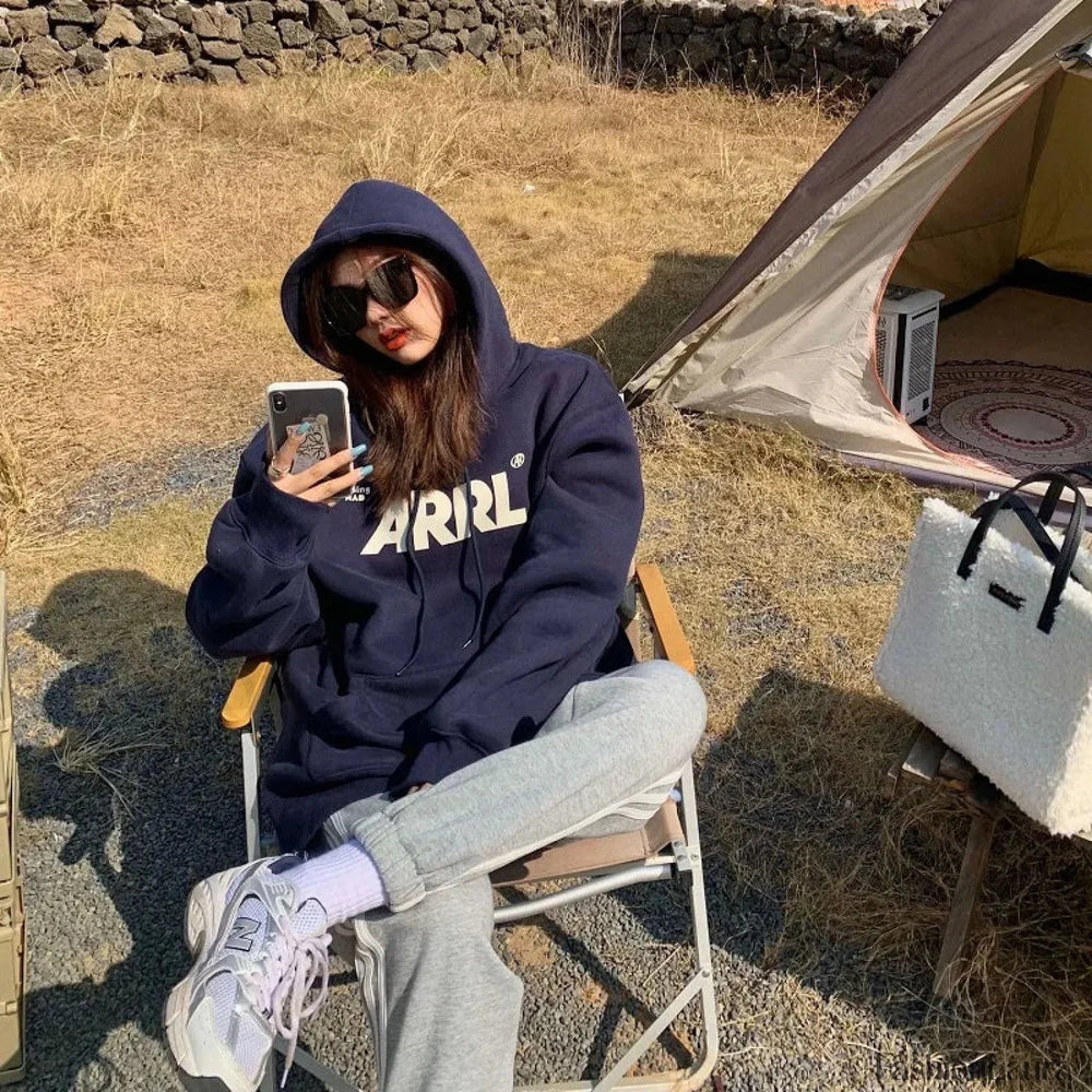 Letter Printed Casual Personality Hoody BLUE / M Sweatshirts & Hoodies L