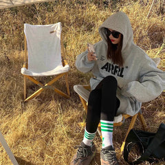 Letter Printed Casual Personality Hoody Sweatshirts & Hoodies L