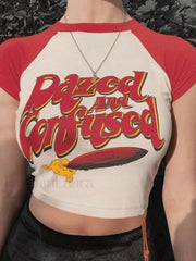 Logo Print Raglan Sleeve Crop Top Tops&Tees
