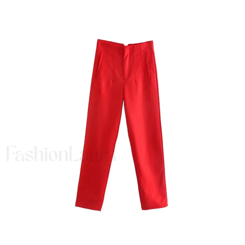 Long French Soft Elegant Simple Hollow Out Blouse RED / S