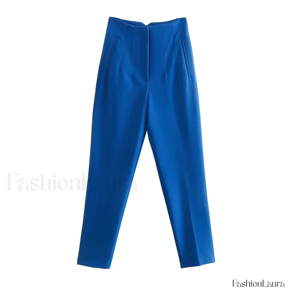 Long French Soft Elegant Simple Hollow Out Blouse ROYAL / S