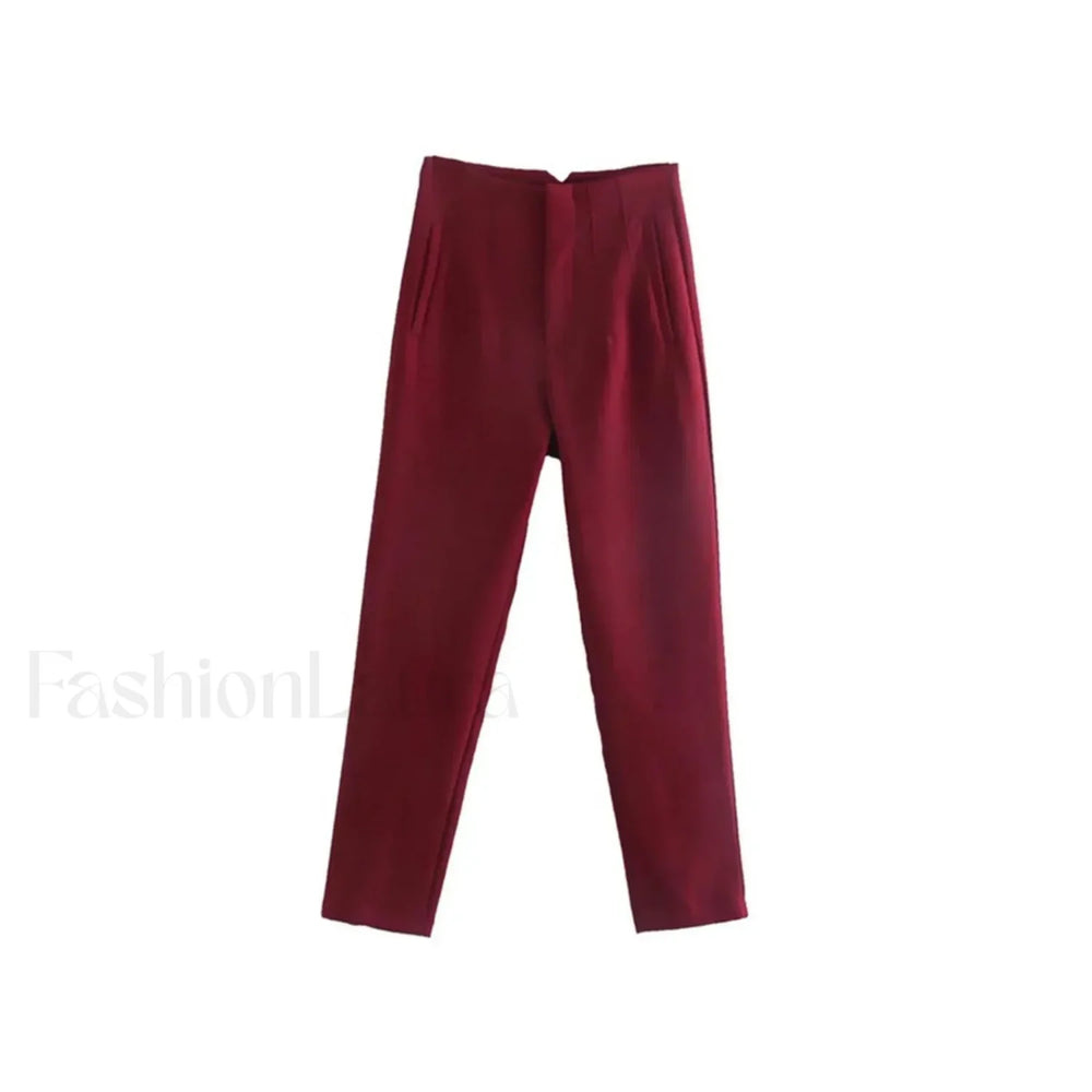 Long French Soft Elegant Simple Hollow Out Blouse WINE / S