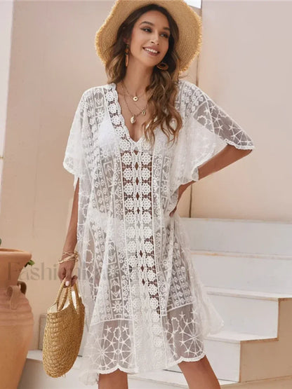 Long Lace Plus Size Cover Up