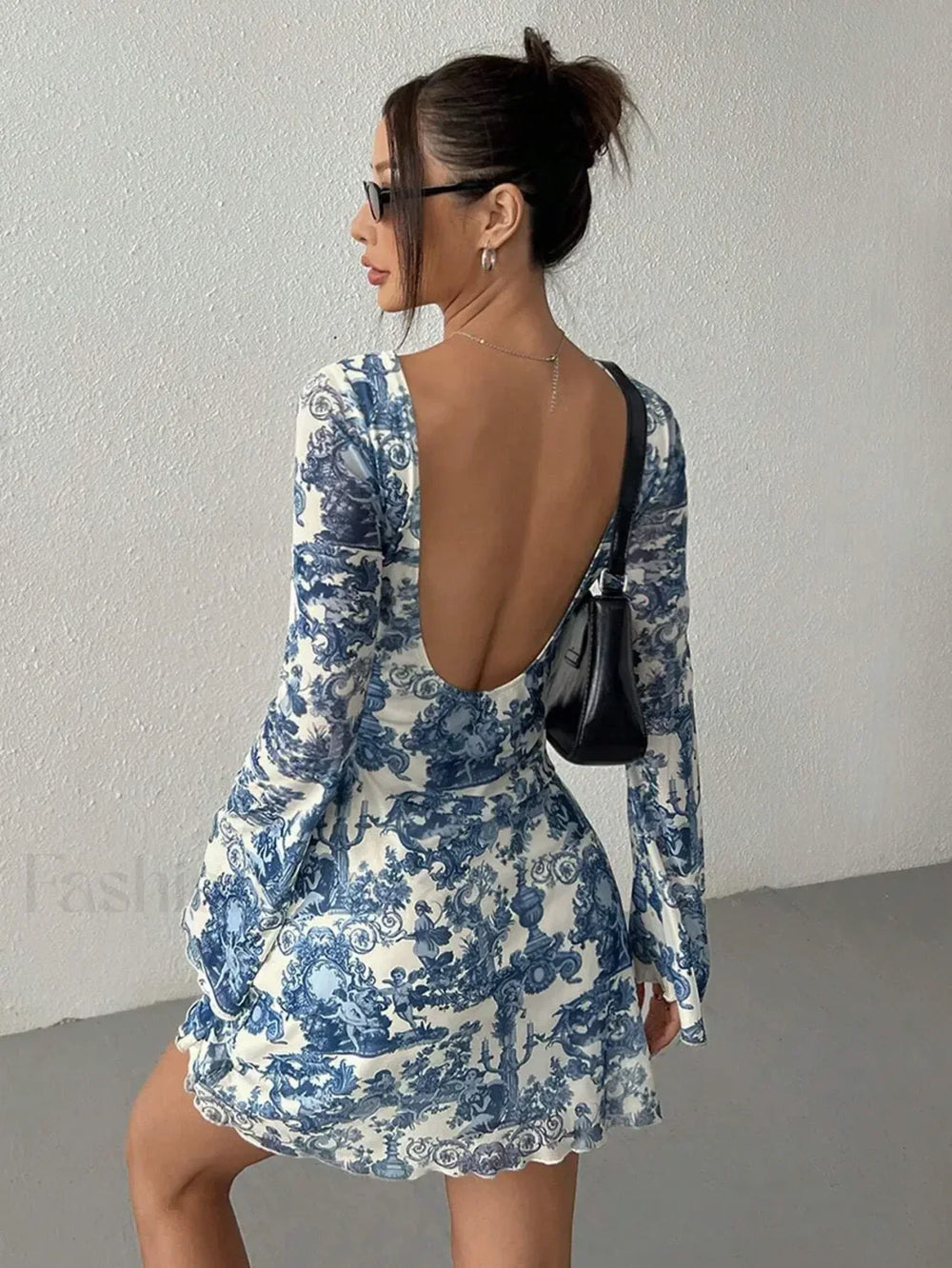 Long Sleeve Bodycon Floral Dress