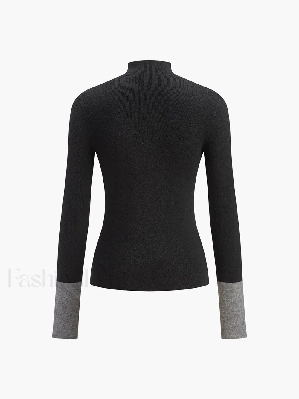 Long Sleeve Contrast Cuff Knit Top Knit Tops