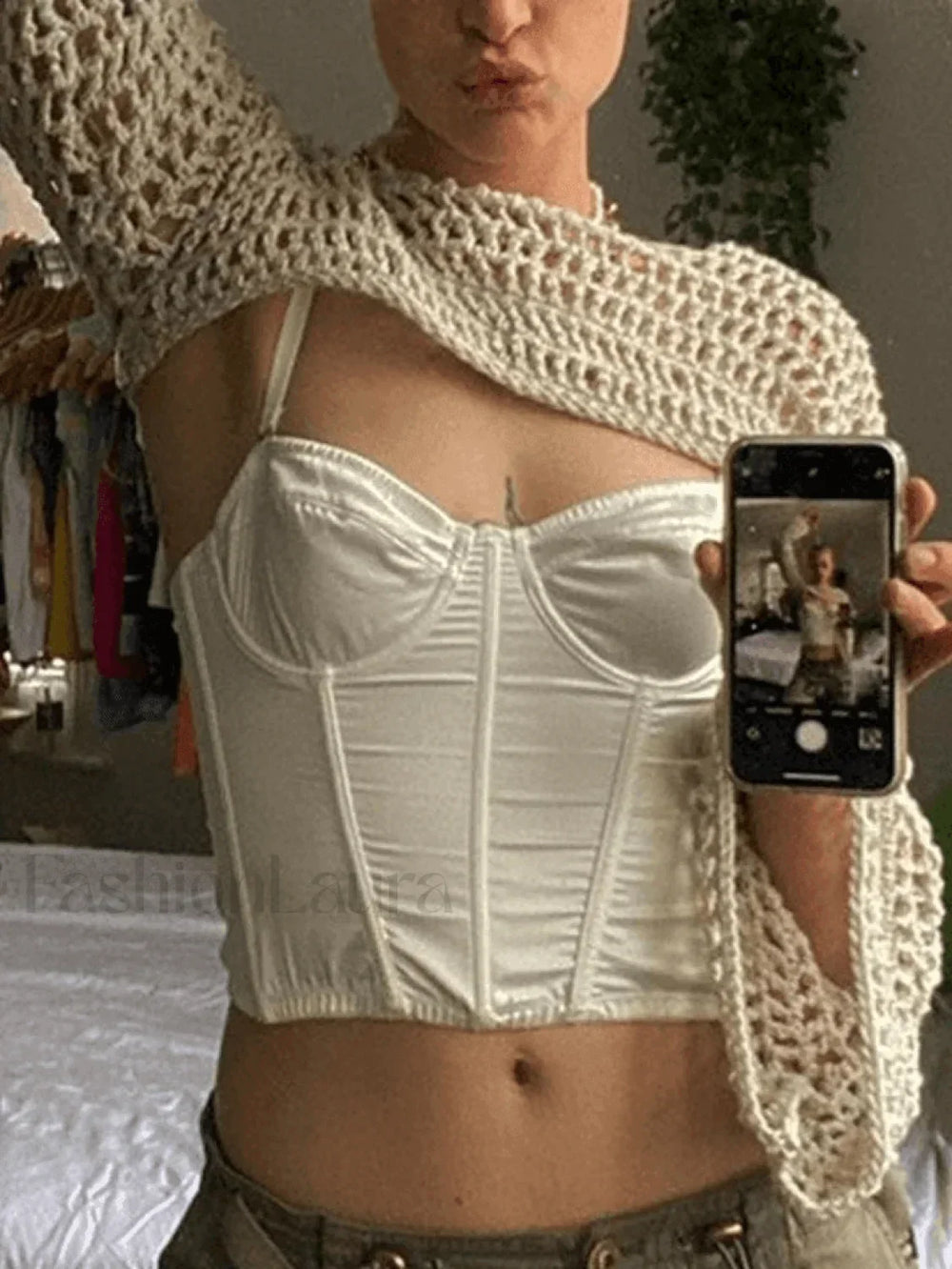 Long Sleeve Crochet Bolero Knit Top Tops&Tees