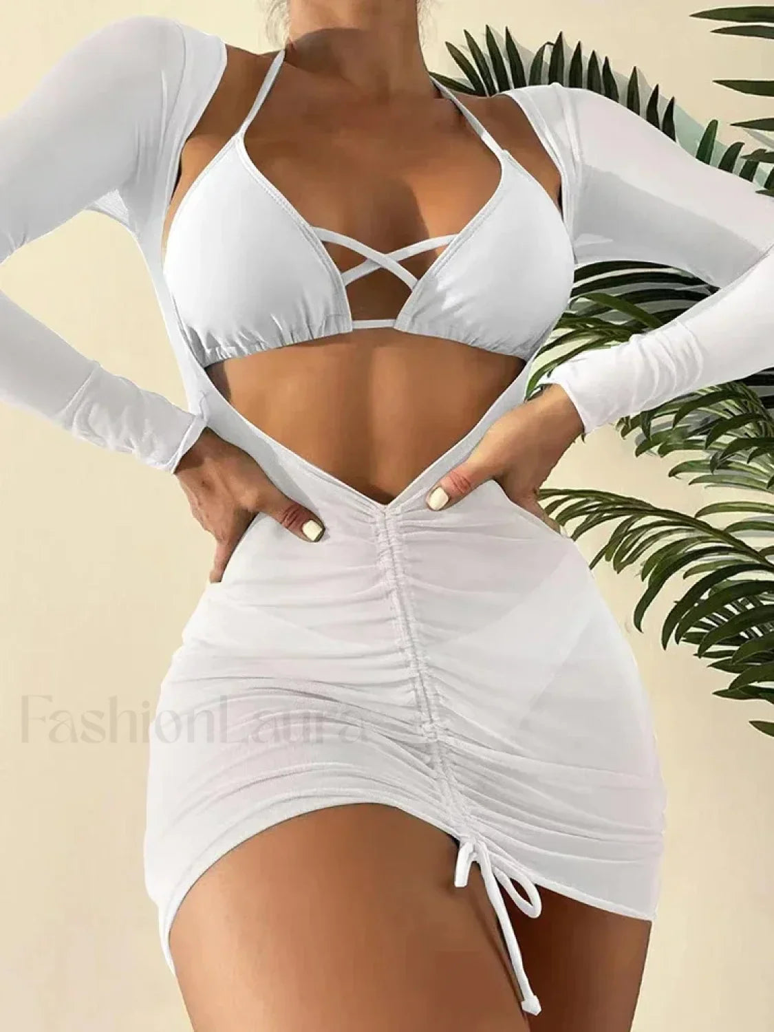 Long Sleeve Drawstring Three Piece Set