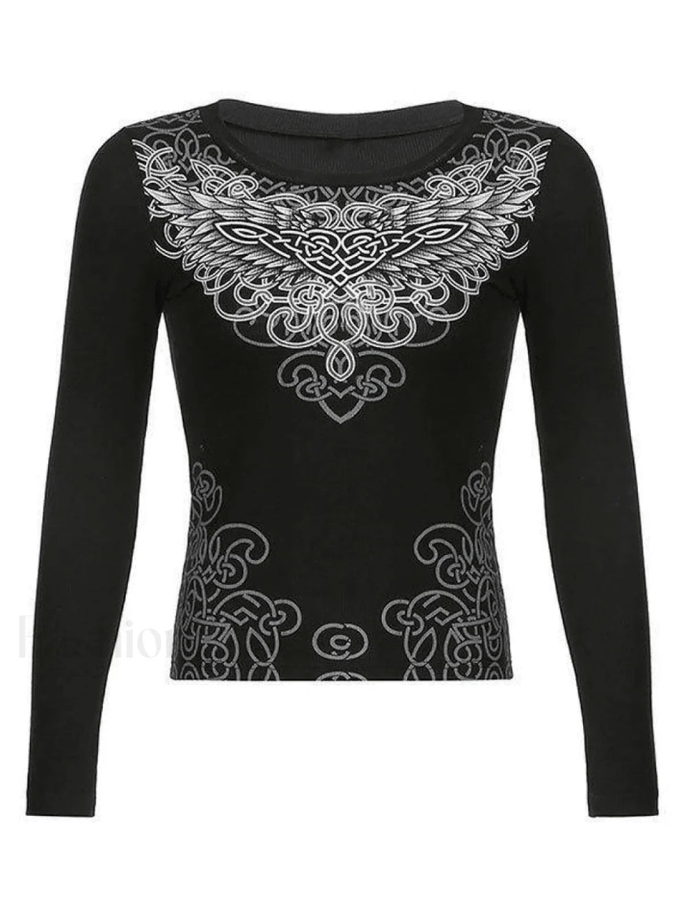 Long Sleeve Heart Pattern Print Tee Tops&Tees