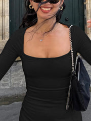 Long Sleeve Split Trendy Tie Short Dress Dresses