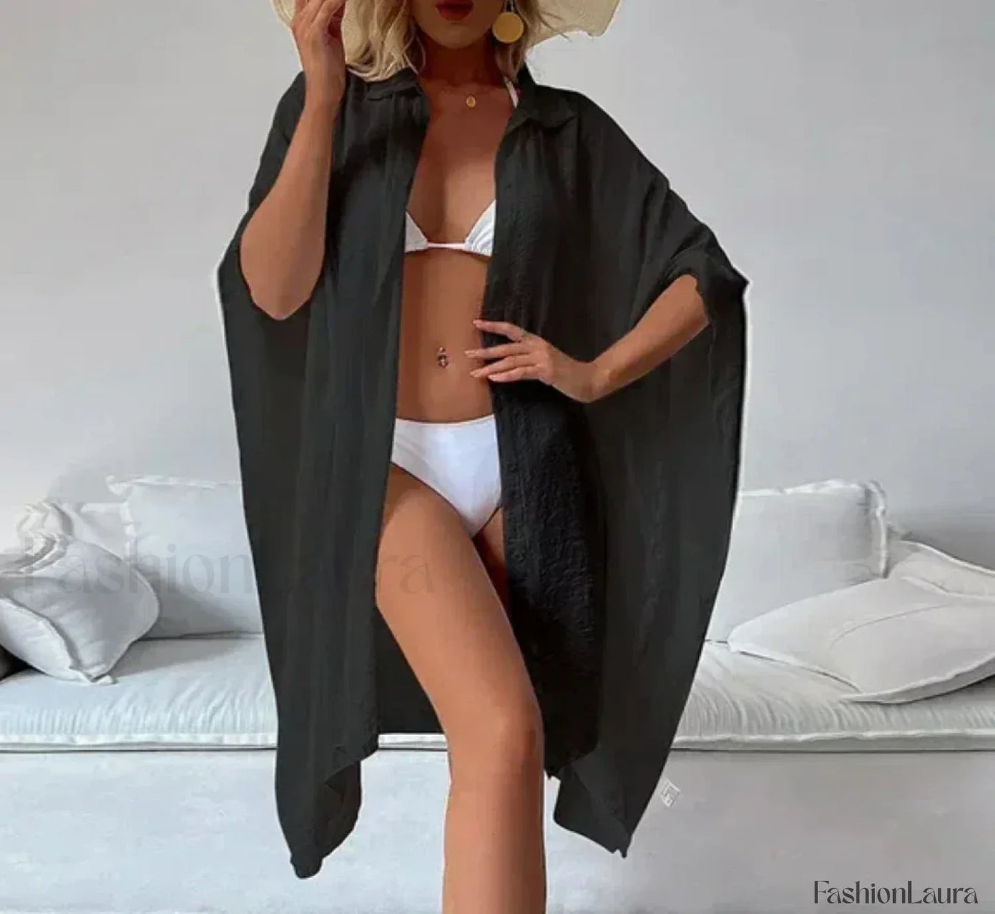 Loose Cardigan Sun Protection Cover Up Black / One Size