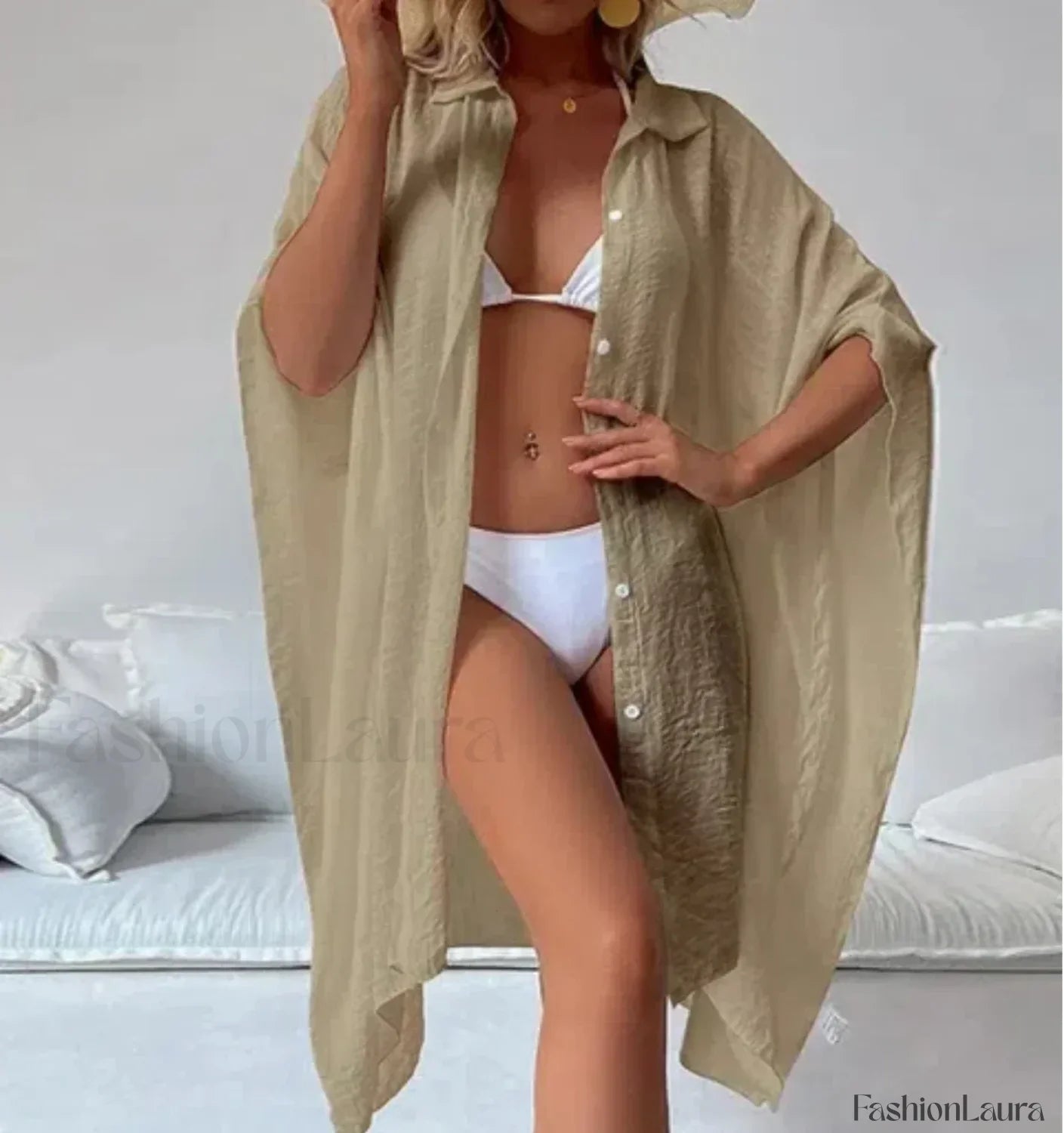 Loose Cardigan Sun Protection Cover Up Khaki / One Size