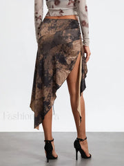 Low Rise Tassel Asymmetrical Retro Skirt