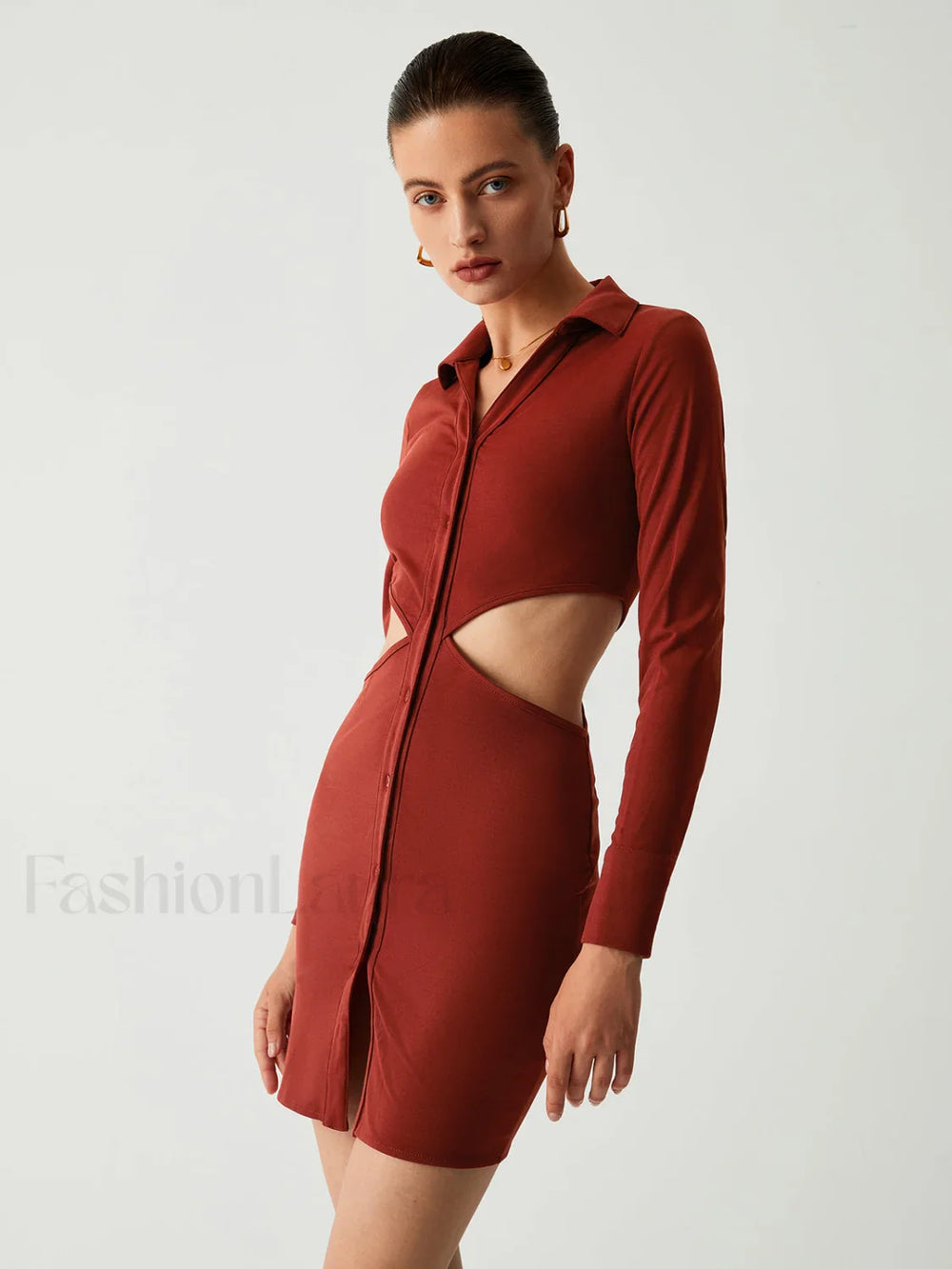 Make It Shine Trendy Cutout Knit Short Dress Knit Dresses