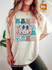 Mama Print Crew Neck Casual Spring T Shirt