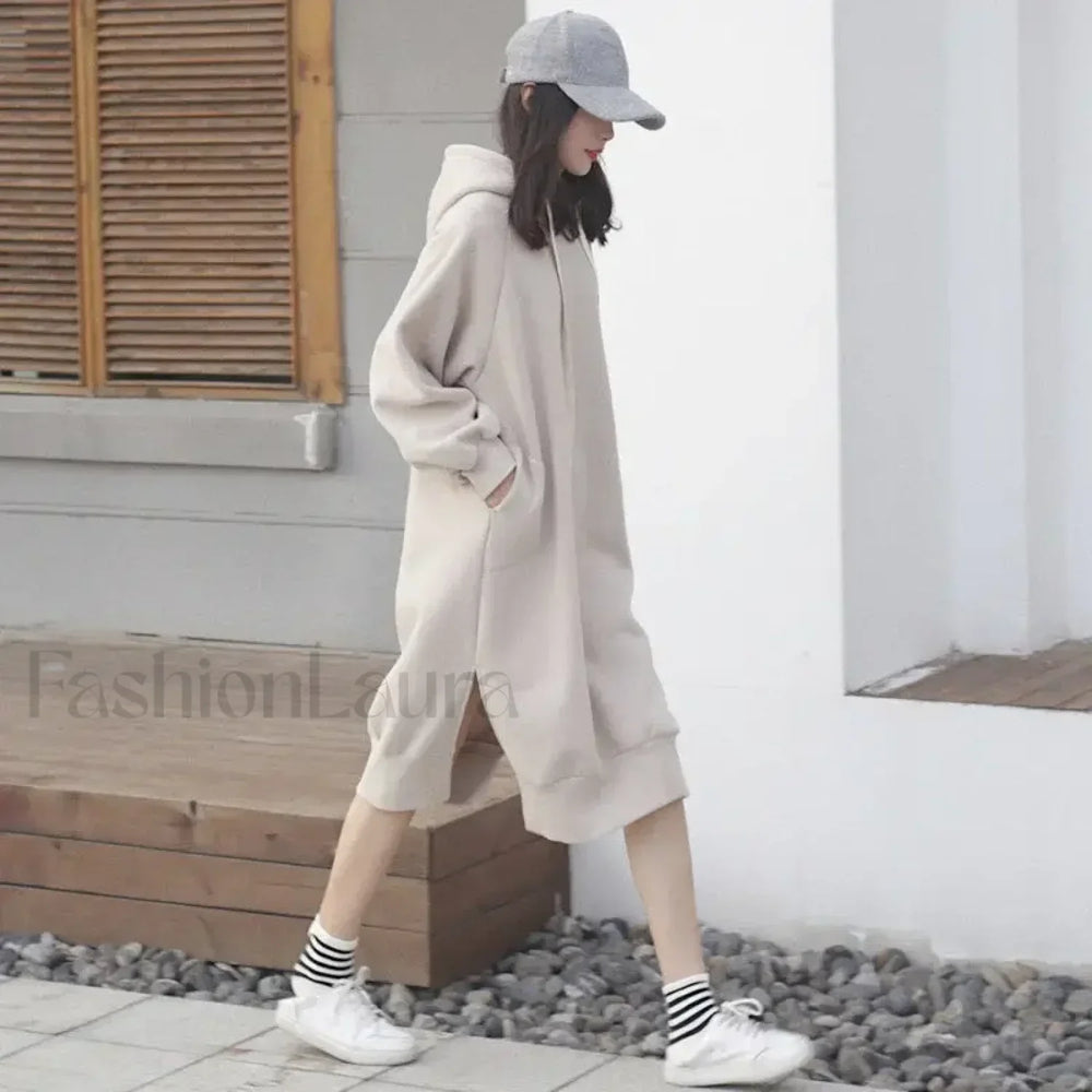 Medium And Long Plush Thickened Autumn And Winter Hoody Sweatshirts & Hoodies L