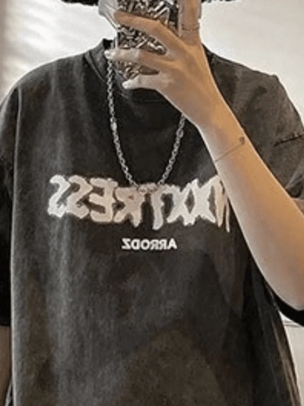 Men’s Acid Wash Letter Graphic Tee Tops&Tees