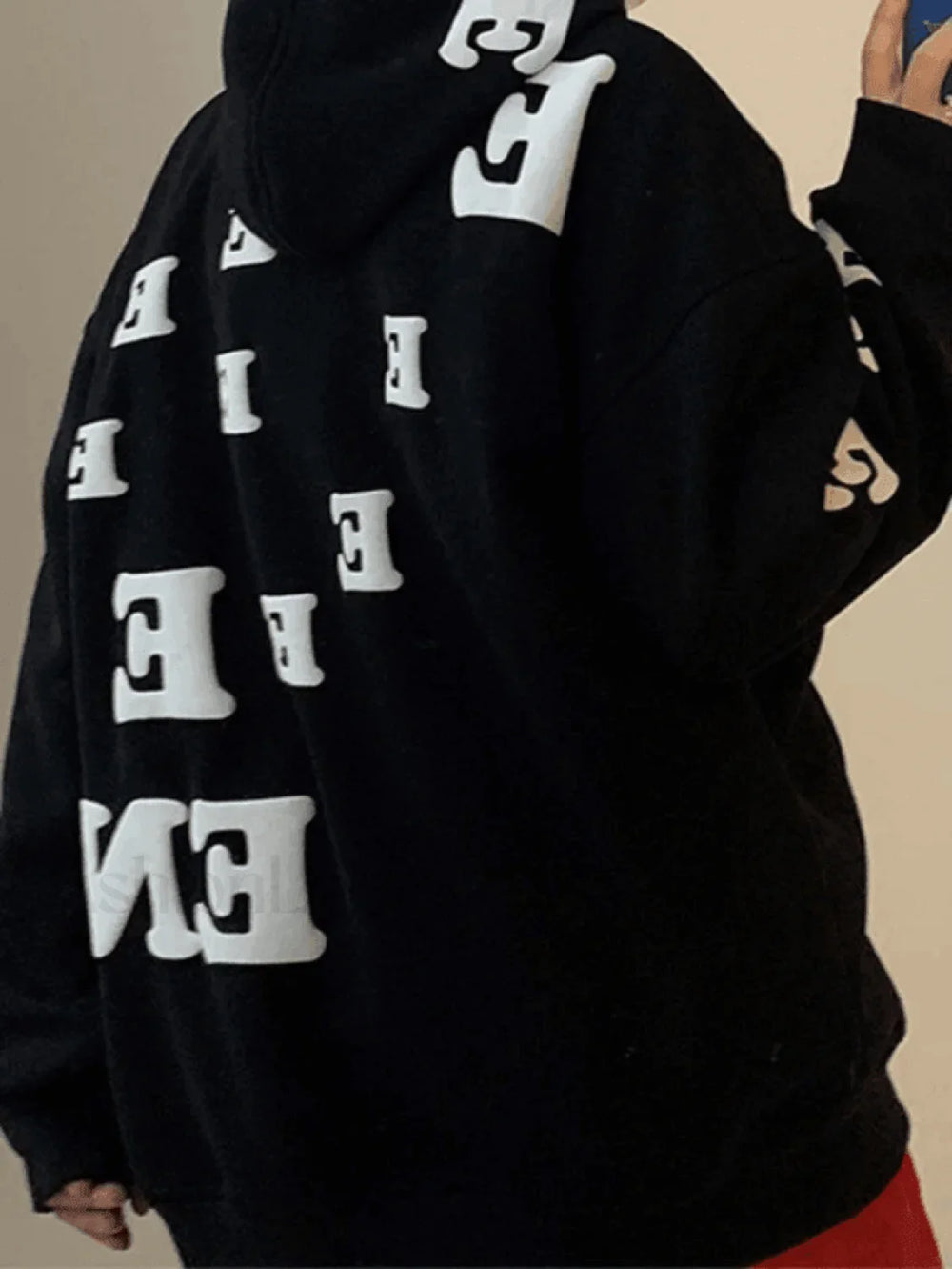 Men’s Alphabet Graphic Pullover Hoodie Black / M Sweatshirts & Hoodies L