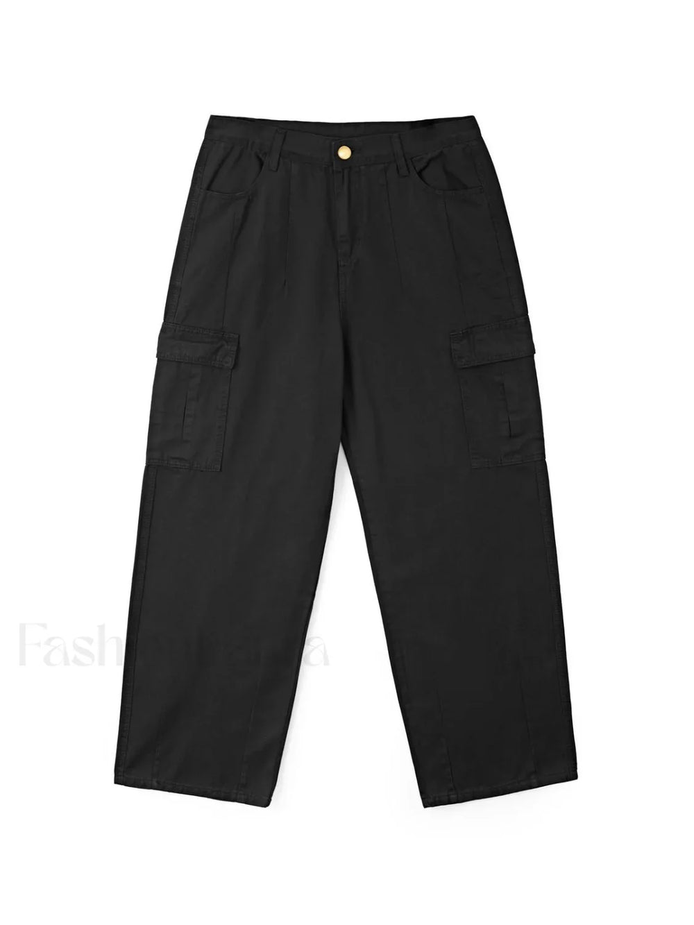 Men’s Cargo Pocket Patched Straight Leg Jeans loose jeans