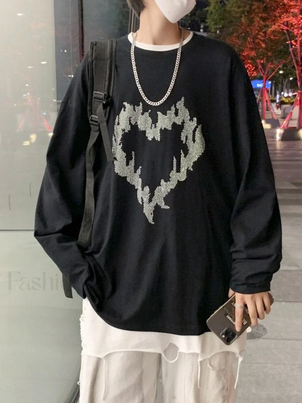 Men’s Cargo Pocket Patched Straight Leg Jeans loose jeans