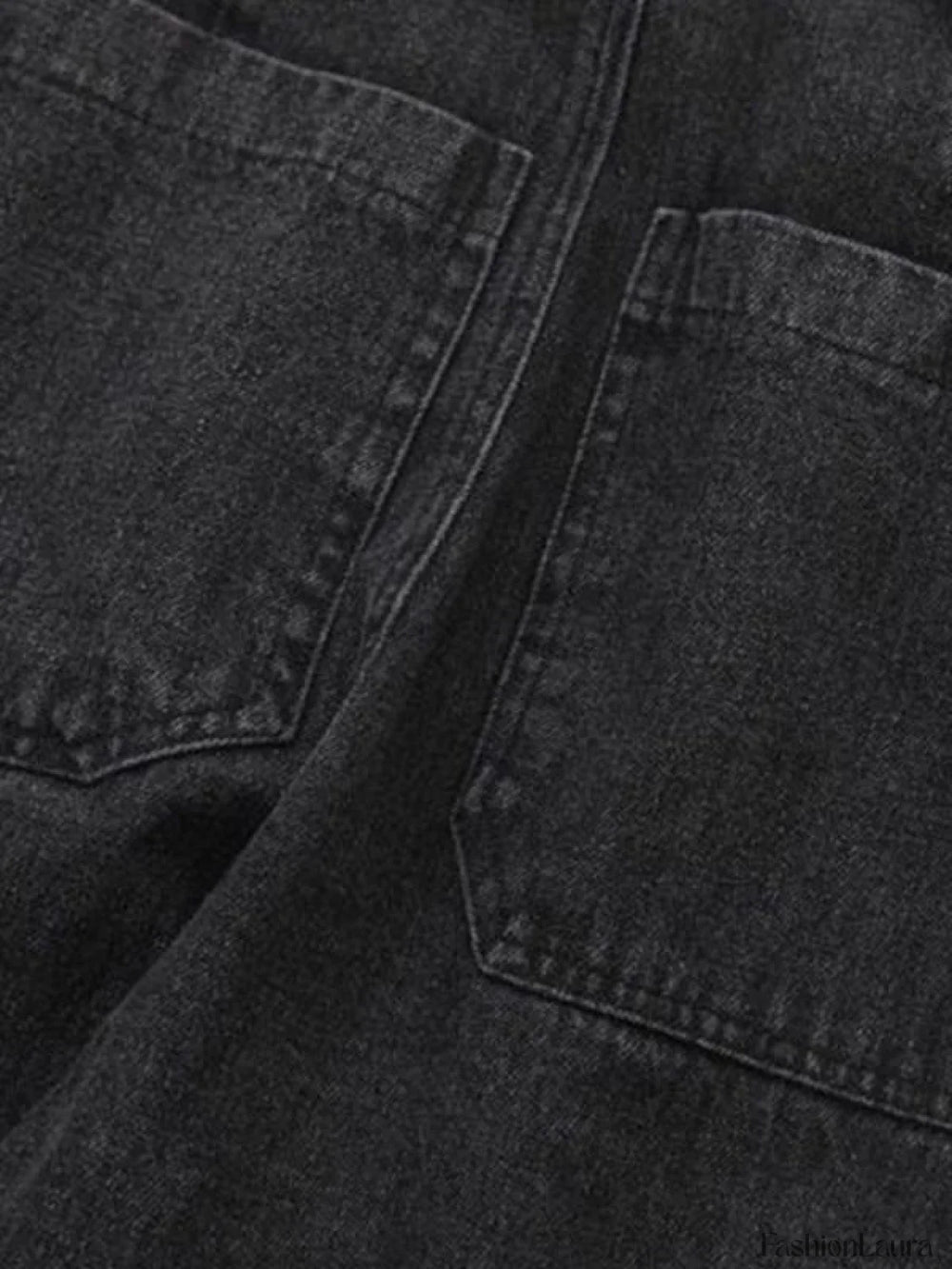 Men’s Cargo Pocket Patched Straight Leg Jeans loose jeans