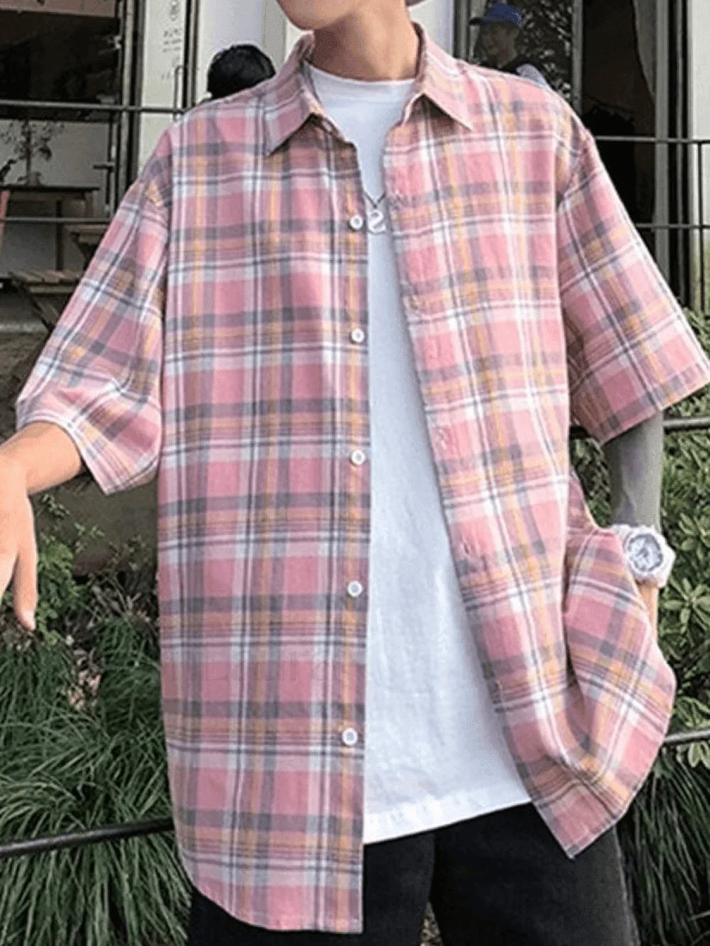 Men’s Checkered Print Shirt Shirts