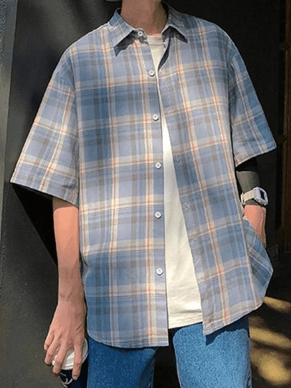 Men’s Checkered Print Shirt Shirts