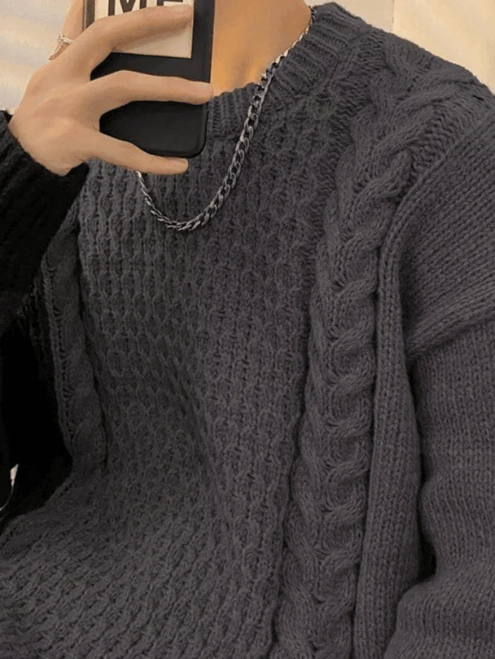 Men’s Color Block Cable Knit Sweater Sweaters