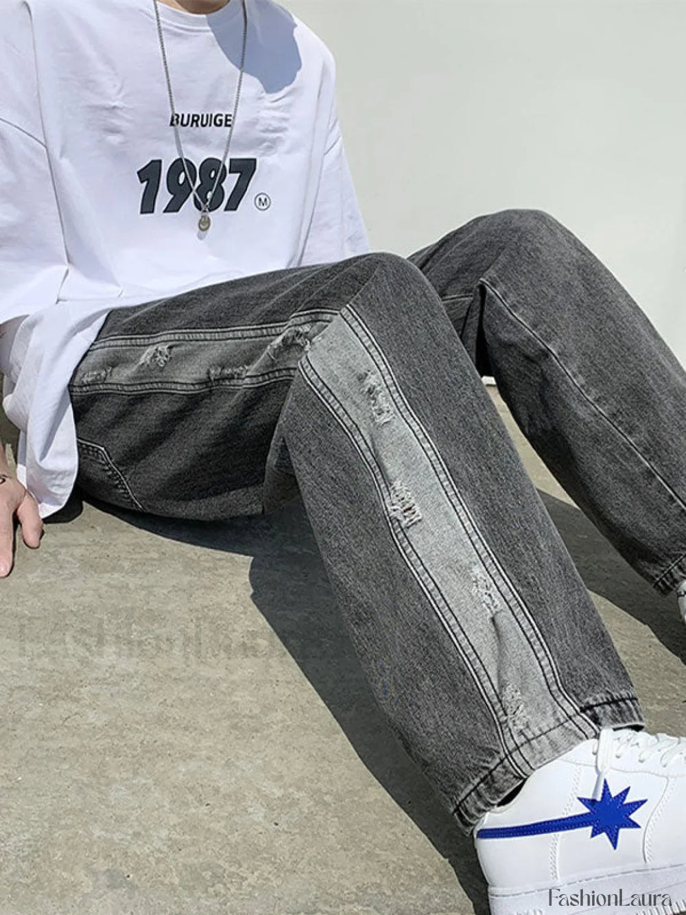 Men’s Colorblock Straight Jeans Jeans