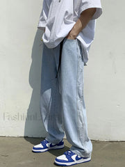 Men’s Colorblock Straight Jeans Blue / M Jeans