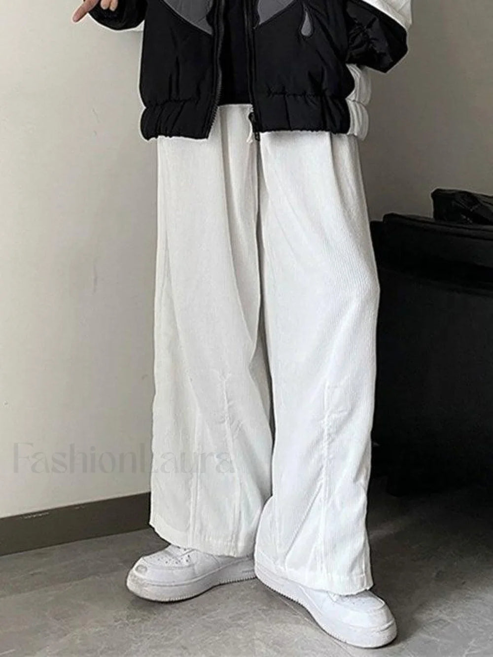 Men’s Corduroy Solid Casual Pants White / M Pants