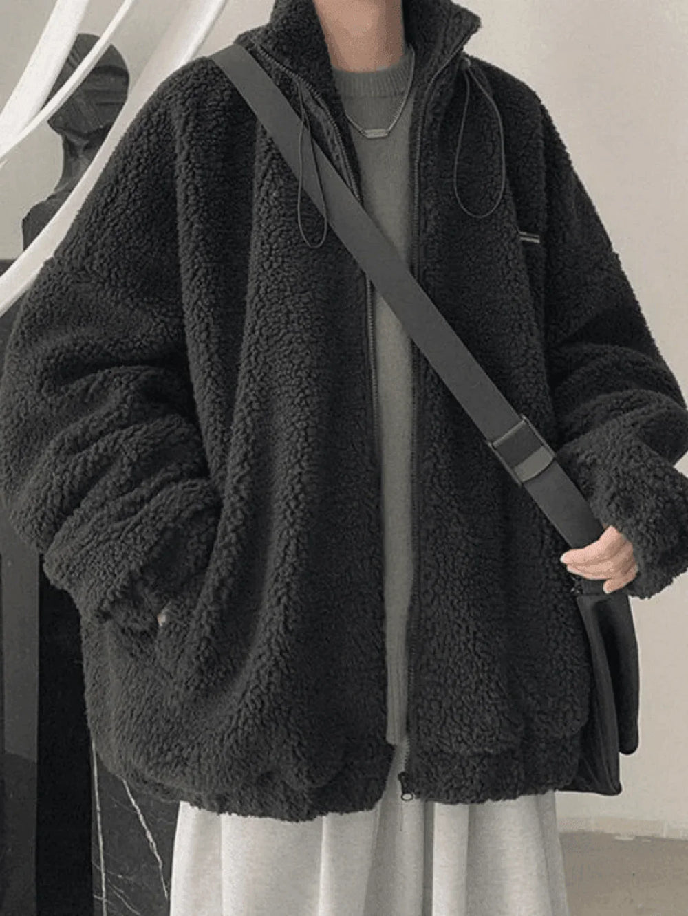 Men’s Cosy Zip Up Fleece Jacket Black / M Jackets