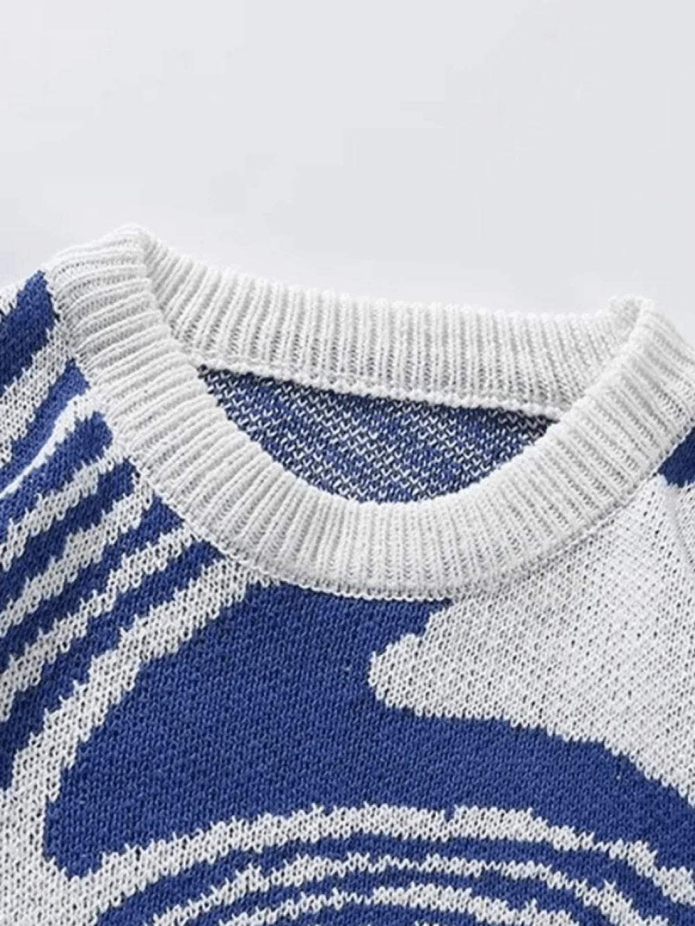 Men’s Crew Neck Jacquard Knit Sweater Sweaters